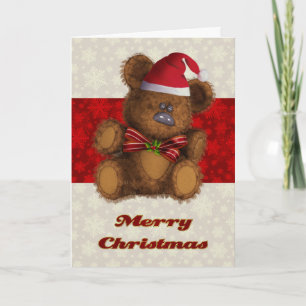 Customized Teddy Bear Christmas Card