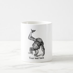 Customized text cute baby chimpanzee coffee mug