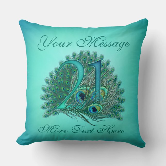 Customized text elegant 21st Birthday 21 Pillows (Front)