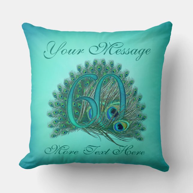 Customized text elegant 60th Birthday 60 Pillows (Front)