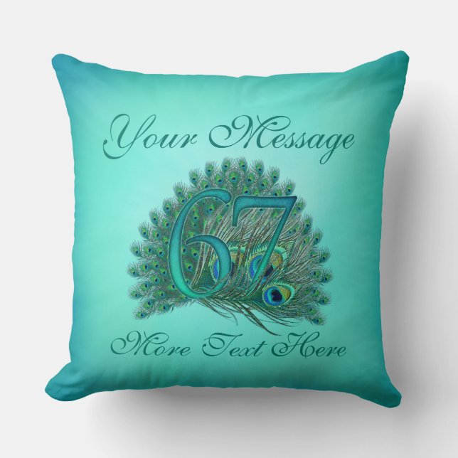 Customized text elegant 67th Birthday 67 Pillow (Front)