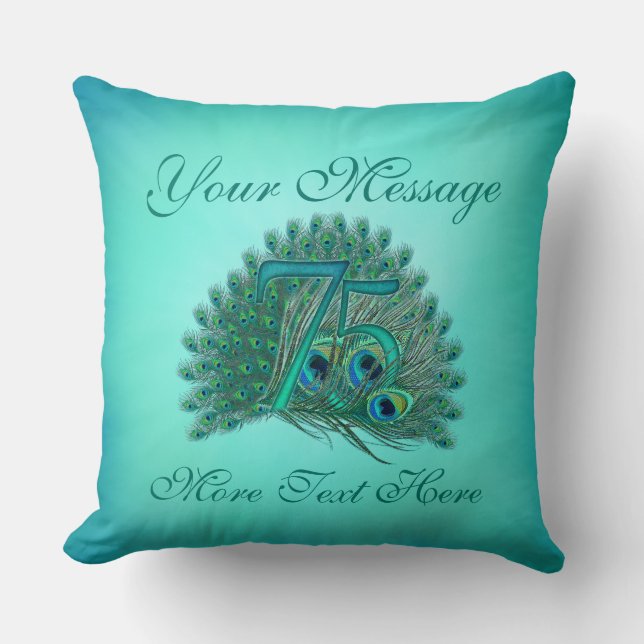 Customized text elegant 75th Birthday 75 Pillows (Front)
