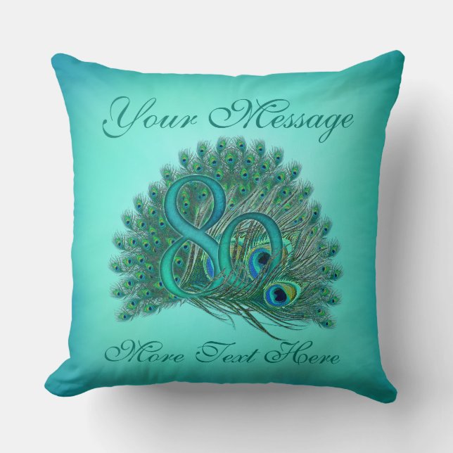 Customized text elegant 80th Birthday 80 Pillows (Front)