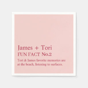CUSTOMIZED TEXT FUN FACT MODERN STYLISH WEDDING NAPKIN