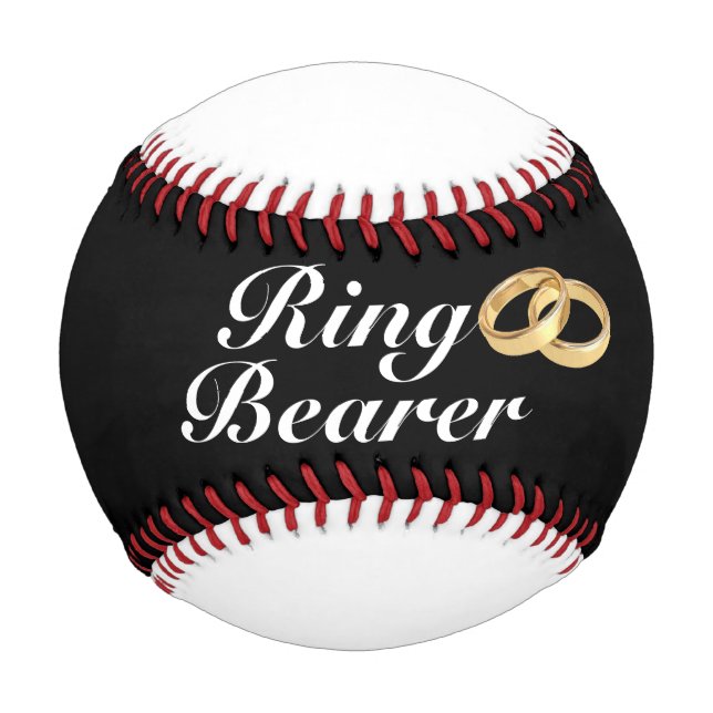 Customized Text Wedding Favour Ring Bearer Keepsak Baseball (Front)