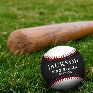 Customized Text Wedding Favour Ring Bearer Keepsak Baseball