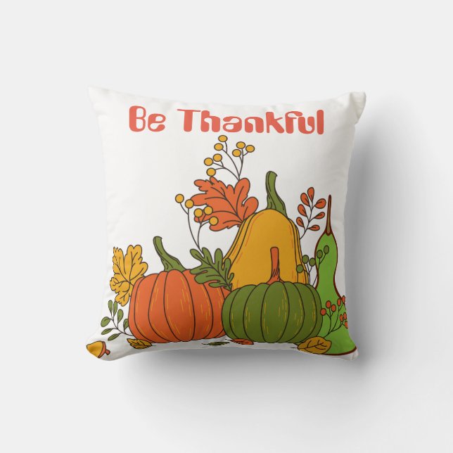 Customized Thanksgiving Throw Pillow (Front)