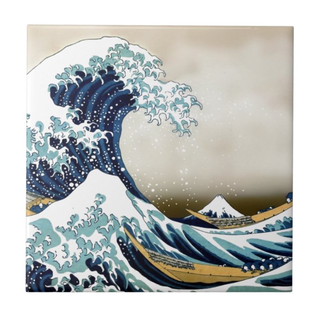 Customized The Great Wave off Kanagawa Gifts Tile (Front)
