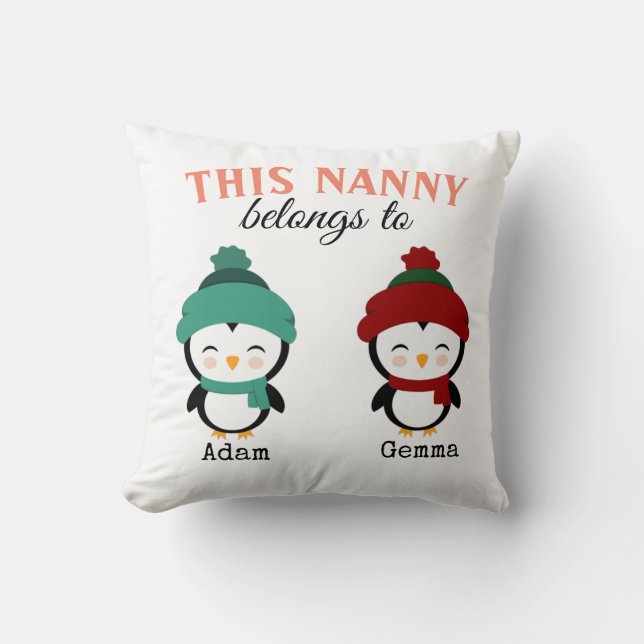 Customized This Nanny belongs to Throw Pillow (Front)