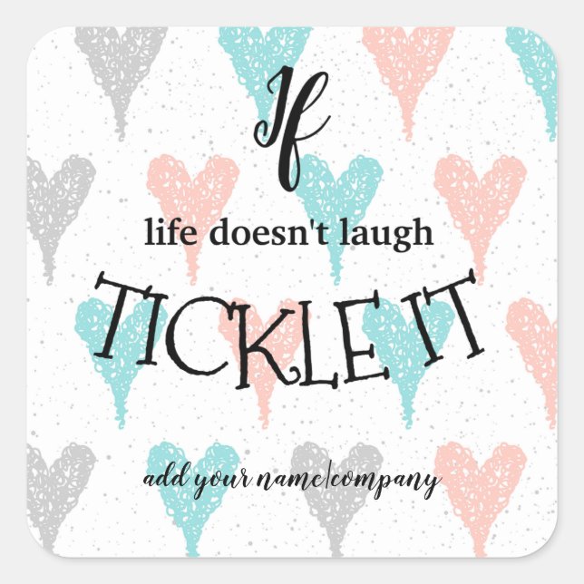 Customized Tickle it Square Sticker (Front)