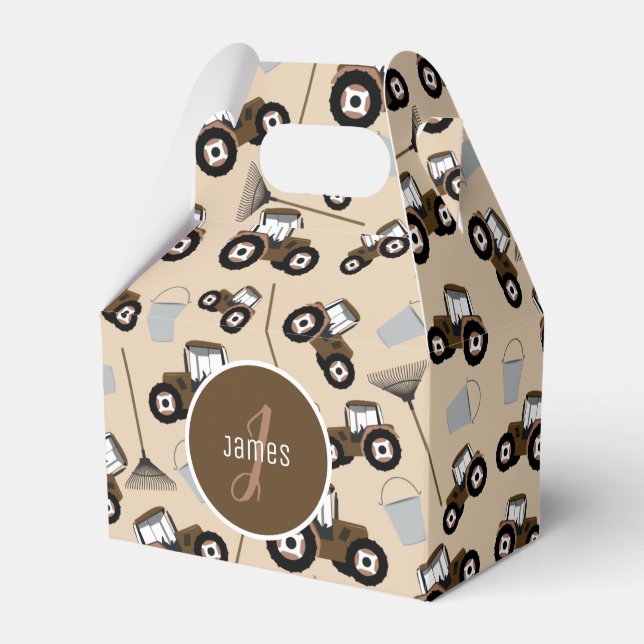 Customized Tractor Truck Pattern Farm Equipment Favor Box (Front Side)