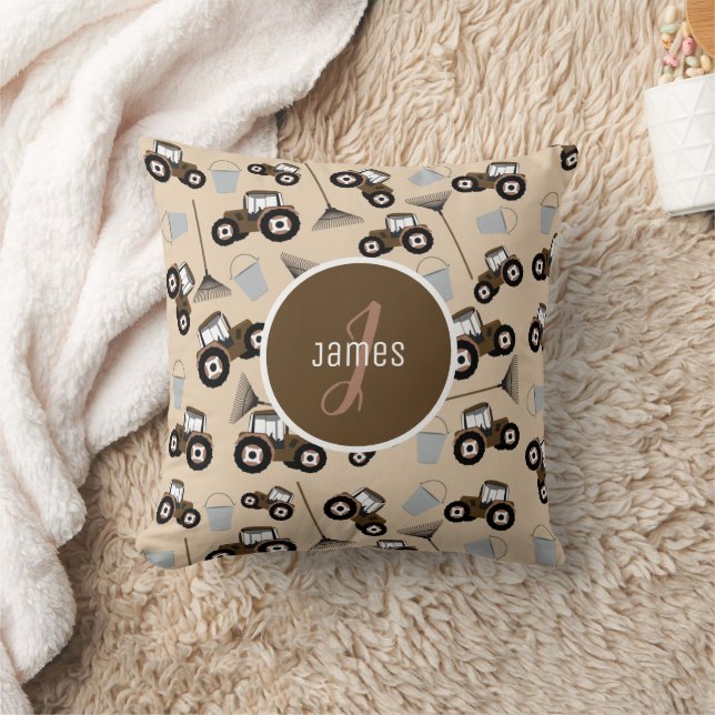 Customized Tractor Truck Pattern Farm Equipment  Throw Pillow (Blanket)