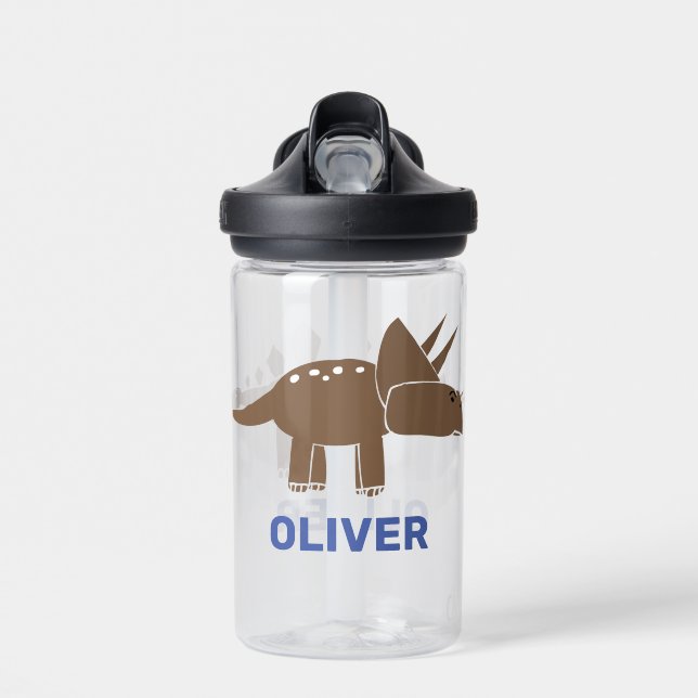 Customized Triceratops Stegosaurus Dinosaur Kids  Water Bottle (Front)