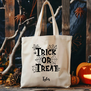 Customized Trick or Treat Kids Halloween Tote Bag