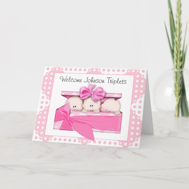 Customized Triplets Greeting Card (Front)