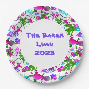 Customized Tropical Geckos Paper Plates