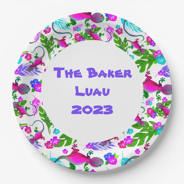 Customized Tropical Geckos Paper Plates (Front)
