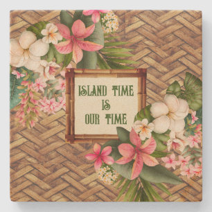 Customized Tropical Island Time  Stone Coaster