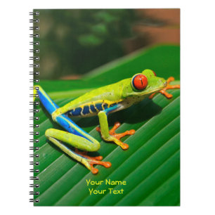 Customized Tropical rainforest green red-eyed Frog Notebook