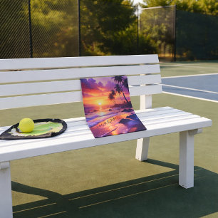 Customized Tropical Sunset Beach – Coastal Sports Hand Towel