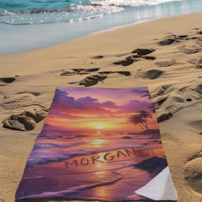 Customized Tropical Sunset Beach – Dreamy Coastal Towel (Creator Uploaded)
