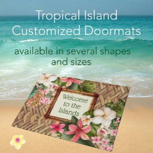 Customized Tropical Welcome to the Islands Doormat