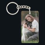 Customized Two Photo and Text Keychain<br><div class="desc">Customized Photo and Text Photo Collage Keychain.
Create a customized photo keepsake keychain,  swap with your own photos and text.</div>