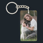 Customized Two Photo and Text Keychain<br><div class="desc">Customized Photo and Text Photo Collage Keychain.
Create a customized photo keepsake keychain,  swap with your own photos and text.</div>