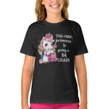 Customized unicorn princess going to first grade 