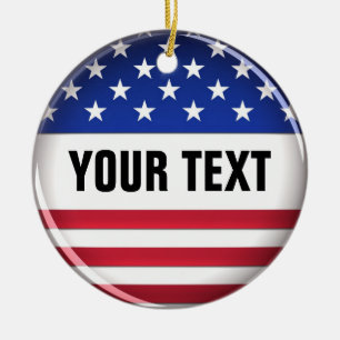 Customized USA Ornament