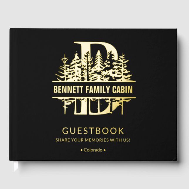 Customized Vacation Rental Cabin House Lake House  Guest Book (Front)