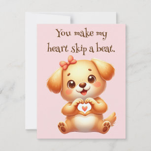 Customized Valentines Day Dog Themed Holiday Card