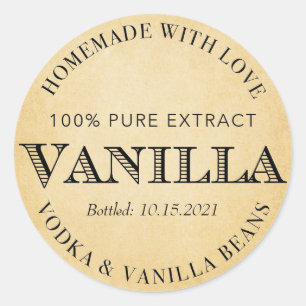 Customized Vanilla Extract VE005_01 Classic Round Sticker