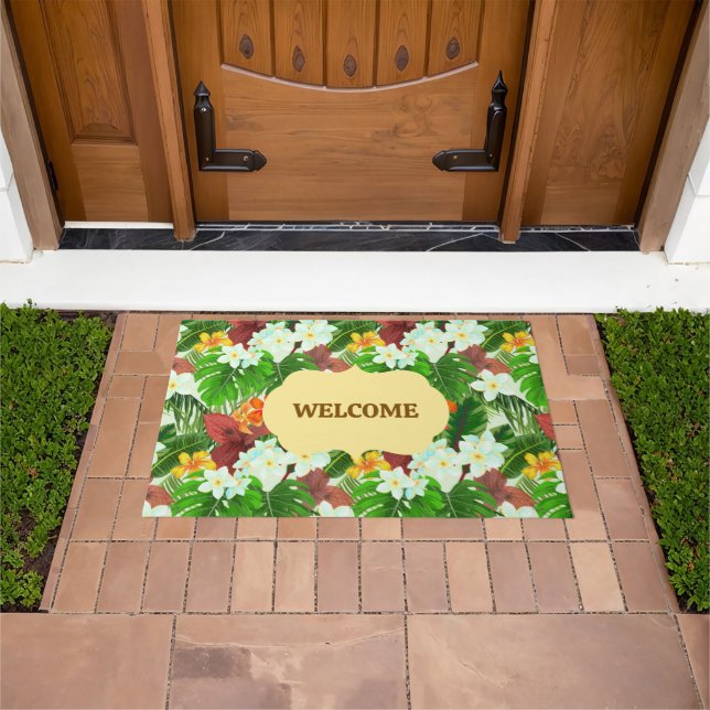 Customized Vibrant Tropical Doormat (Outdoor)