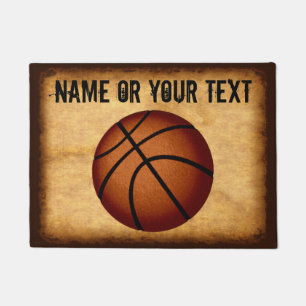 Customized Vintage Basketball Door Mat, YOUR TEXT Doormat