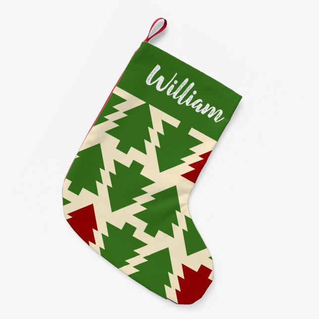 Customized Vintage Christmas Tree Stocking (Front (Hanging))