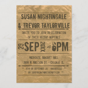 Customized-Vintage Grunge Playbill Reception Only Invitation