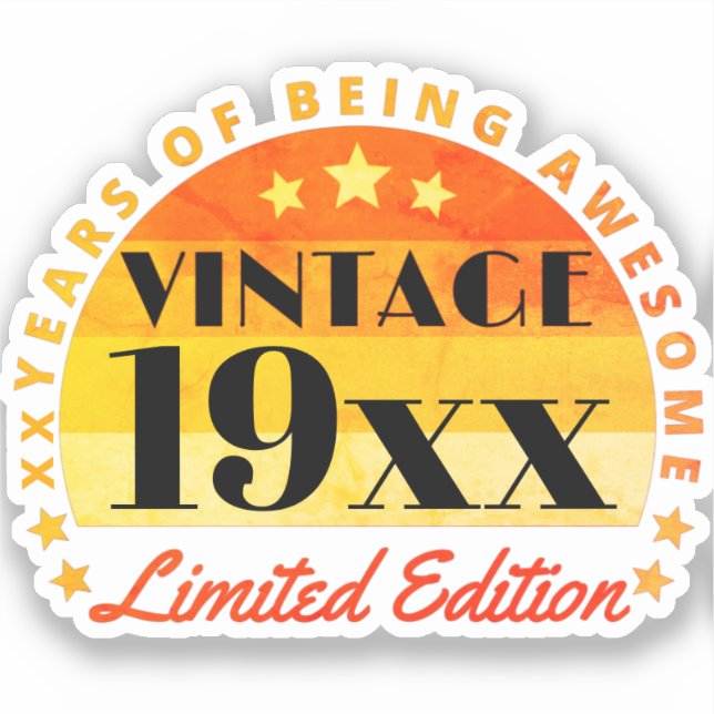 Customized Vintage Limited Edition Birthday Square (Front)