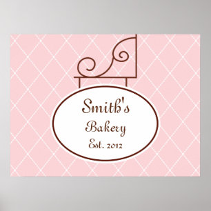 Customized Vintage Pink Sign Print