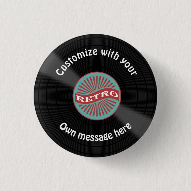 Customized Vinyl Record 1 Inch Round Button (Front)