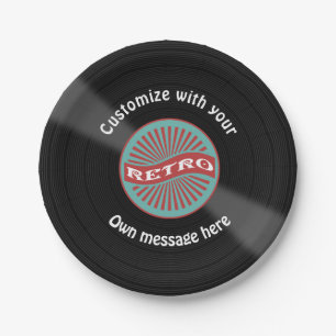 Customized Vinyl Record Paper Plate
