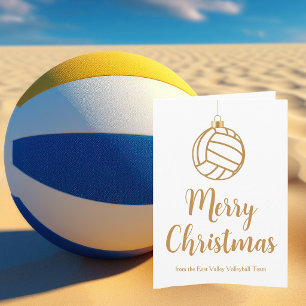 Customized Volleyball Ornament Merry Christmas Holiday Card