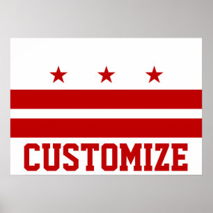 Customized Washington D.C. Flag Poster