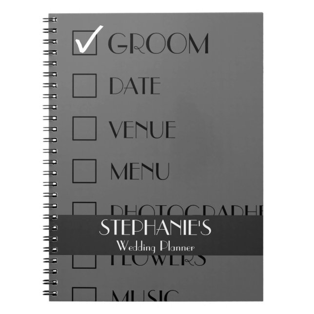 Customized Wedding Planner Checklist Notebook (Front)