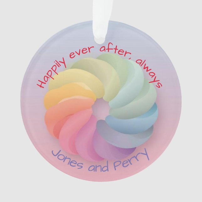 Customized Wedding Wish Soft Colourful Gift Ornament (Front)