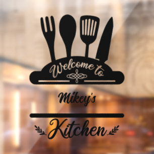 Customized Welcome To Kitchen Window Cling