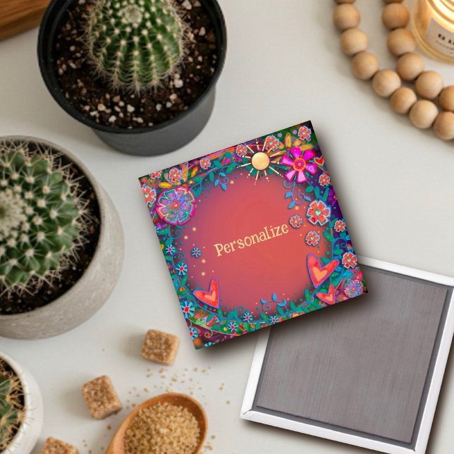 Customized Whimsical Pretty Floral Sunshine Magnet (Creator Uploaded)