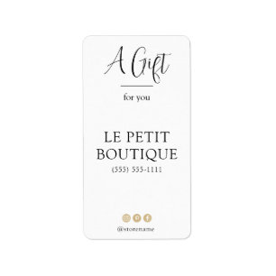 Customized White Business Name Sanitizer Label