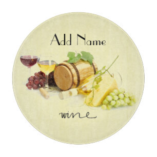 Customized Wine and Cheese Glass Cutting Board