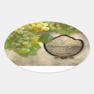 Customized Wine Bottle Label Chardonnay Grapes Art
